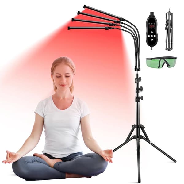 LED Röd Ljusterapi Lampa, 35W Effekt, 660nm & 850nm Våglängder,svart