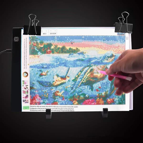 Ljusplatta A4 LED 3-lägen Dimmer Ljusbord Ritplatta Portabel Diamond Painting