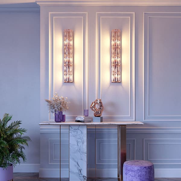 Facett - Vägglampa (sconce) 130x752 mm, 3xE14 60W guld