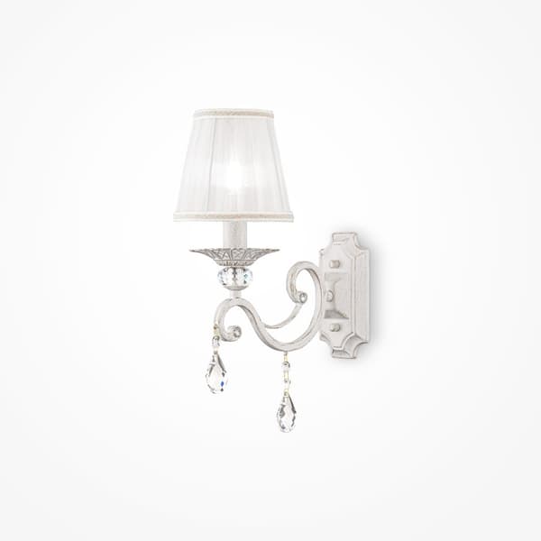 Grace - Væglampe E14x1, 40W, Hvid, Klassisk Stil