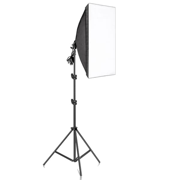 Fotografi Softbox Belysningskit, 50 x 70CM Softbox, 2M Ljusstativ,Ingen glödlampa