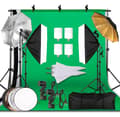 Miniatyrbild 2 av 2: Fotostudio Kit, 50 x 70 cm Softbox, 2,6 x 3 m Bakgrundsstativ,Fotostudio Kit 36-a