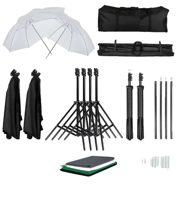 Fotostudio Kit, 50 x 70 cm Softbox, 2,6 x 3 m Bakgrundsstativ,Fotostudio Kit 53-a