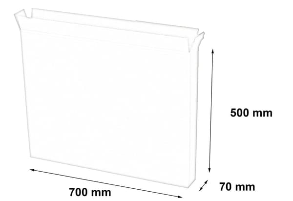 Låda 700x70x500mm teleskopisk A2