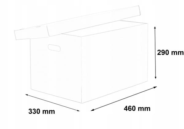Arkivkasse 460x330x290mm 10 stk.
