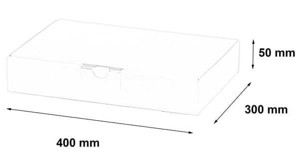 Formet æske 400x300x50mm 20 stk.