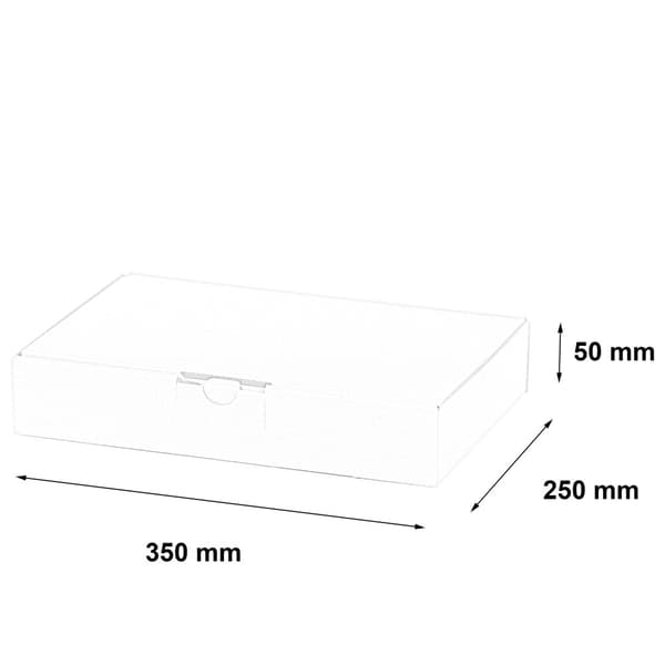 Muotoiltu laatikko 350x250x50mm 50 kpl