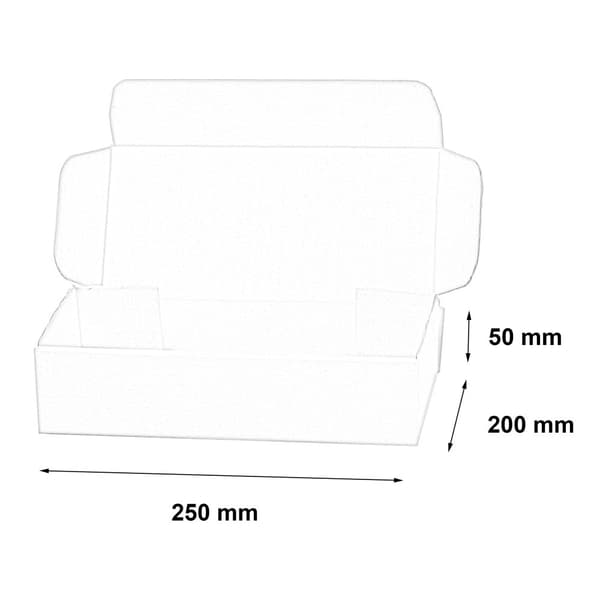 Muotoiltu laatikko 250x200x50mm 50 kpl