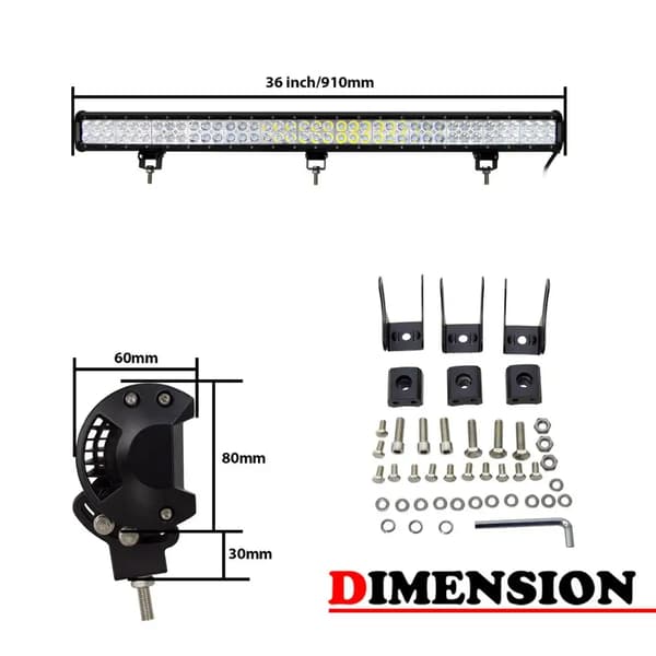 LED Lysbar, 6000K Farvetemperatur, Robust Konstruktion,36tommer 234W