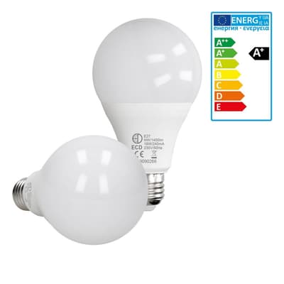 ECD Germany 3-pack E27 LED-lamppu 18W - korvaa 100W hehkulampun - neutraali valkoinen 4000K - 1400 lumen - katselukulma 270° - 220-240V - EEK A+ -