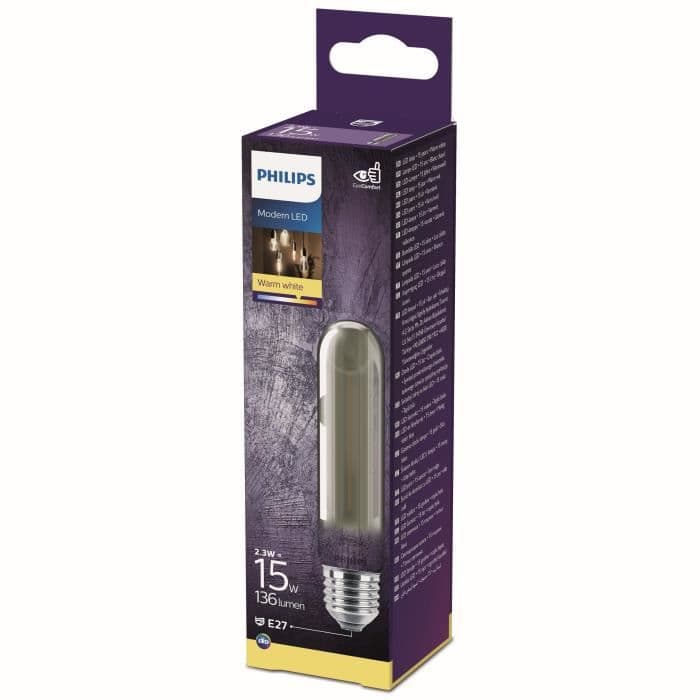 PHILIPS LED Stick Modern Filament Mini Smoky Bulb - 3-15 W - varm hvid