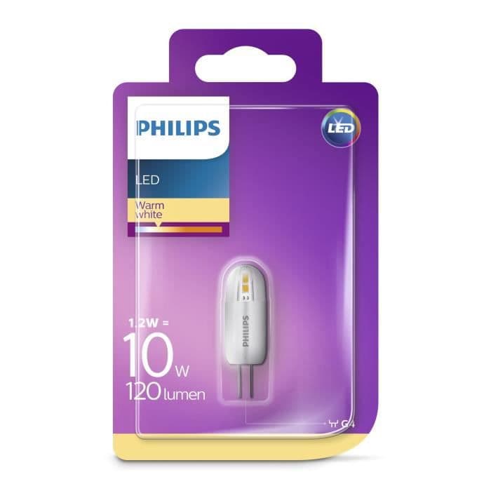 PHILIPS LED 1,2W = 10W 120 LUMENS BULB G4 LUMINAIRE VALKOINEN VALKOINEN CSK C4 PRO KOTI KOTIKOHTALAMPPU DECO-VALAISIN LUMIERE ECO CONSO
