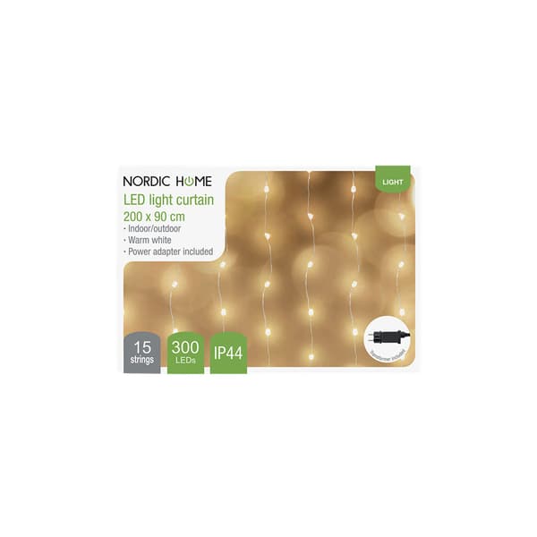 LED gardin, inomhus/utomhusbruk, 90 x 200 cm