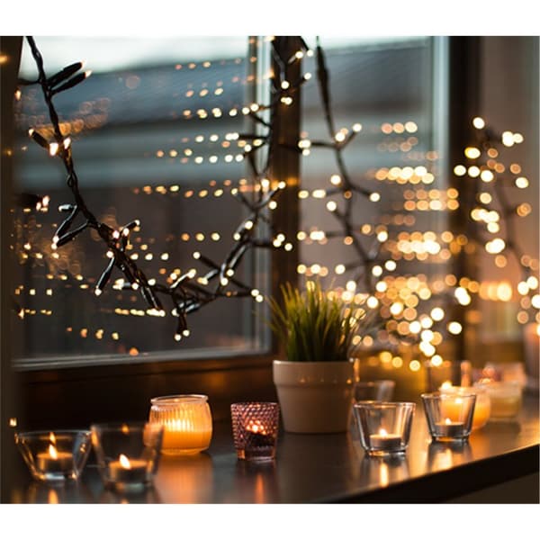 Varmvit Ljusslinga 40 LED 5m inne o ute 220v