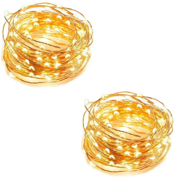 2st Ljusslinga Dew Drop med 80 Varmvita LED med TIMER