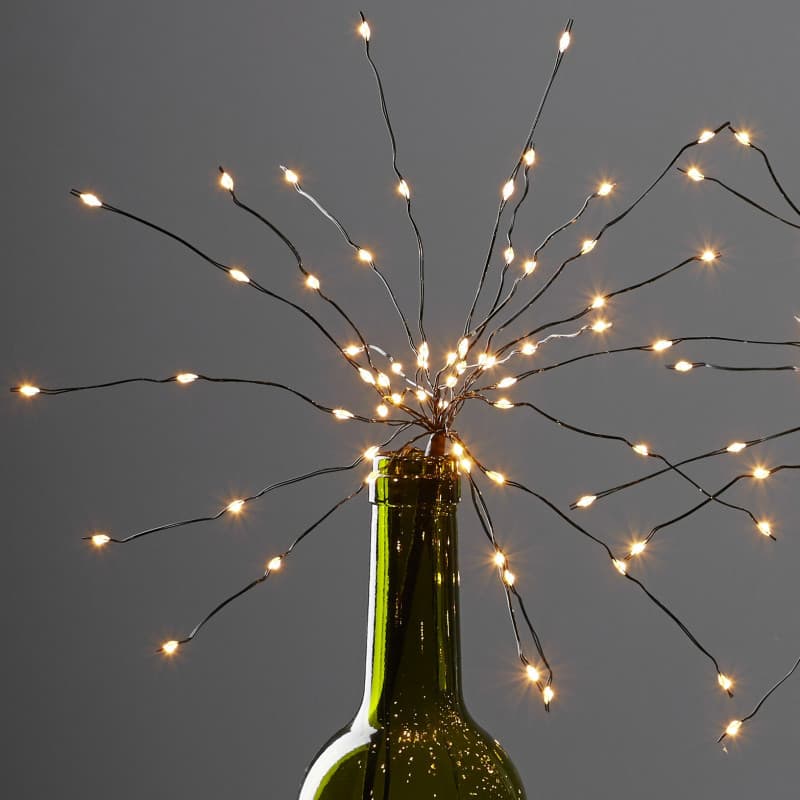 1 Dekorationskvist FIREWORKS 60 LED TIMER Svart