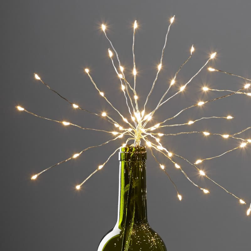 1 Dekorationskvist FIREWORKS 60 LED TIMER Silver