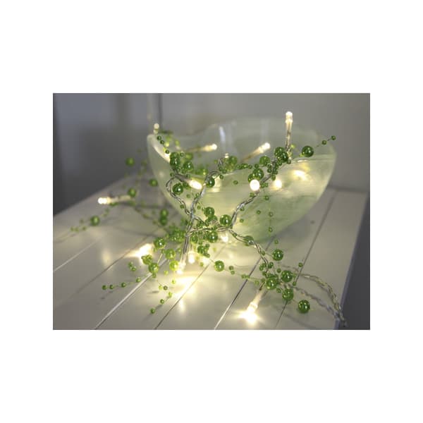 2st DekorationsLjusslingor Pearlz Grön o Cerise, 20+20 LED TIMER