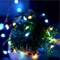 Miniatyrbild 4 av 9: MIX Ljusslinga med 20 små olikfärgade LED o batteri, 2 meter