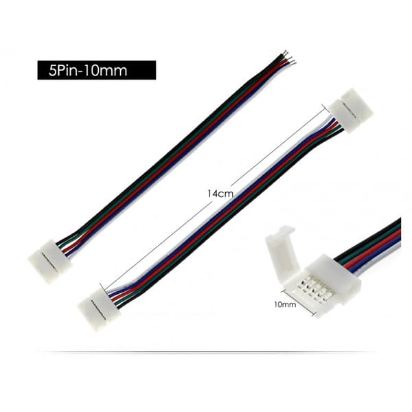1st LED-skarv-anslutning för 5-polig LED-slinga 10mm RGBW