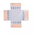 Miniatyrbild 1 av 2: Flat LED-skarv-X 5-PIN 12mm RGBW för anslutning i klämskarv