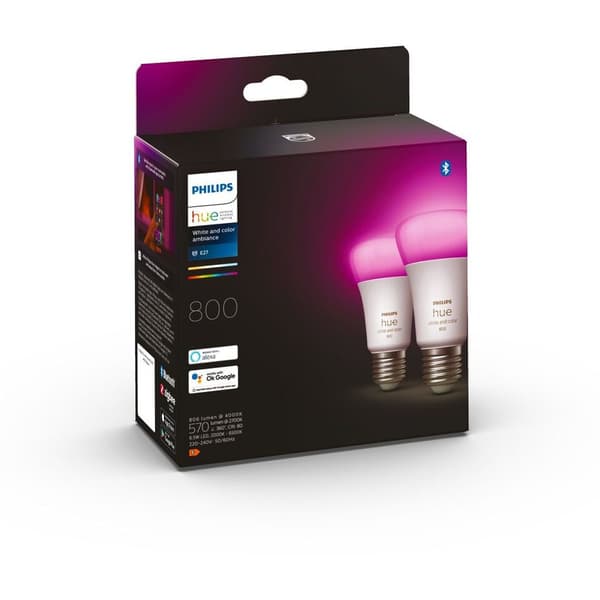Philips Hue WCA Lyskilde 6.5W A60 E27 2pk