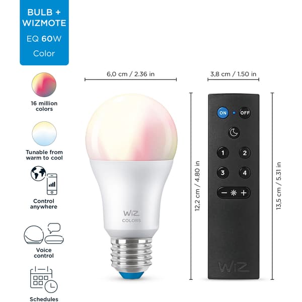 WiZ Startsett WCA 2x8,5W A60 E27 WiFi + Fjernkontroll