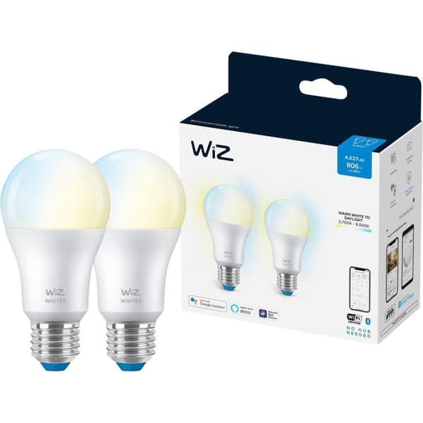 WiZ Lyskilde WA 8W A60 E27 WiFi 2pk