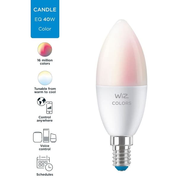 WiZ Lyskilde WCA 4,9W C37 E14 WiFi 2pk