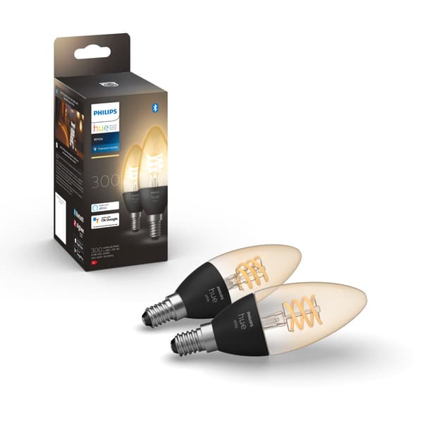 Philips Hue W Lyskilde 4.5W Filament Candle E14 2pk