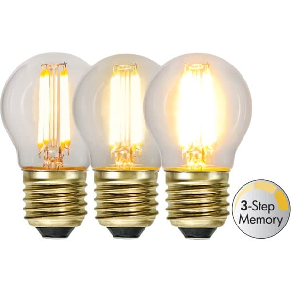 LED-Lampa E27 G45 Soft Glow 3-Step
