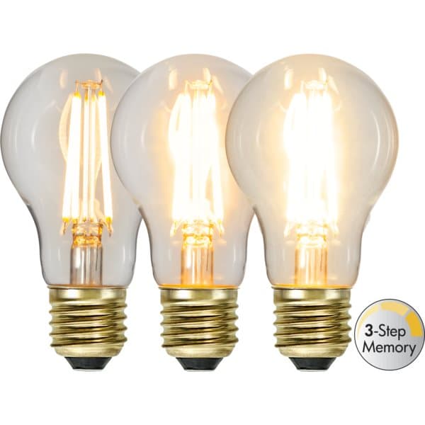 LED-Lampa E27 A60 Soft Glow 3-Step Memory