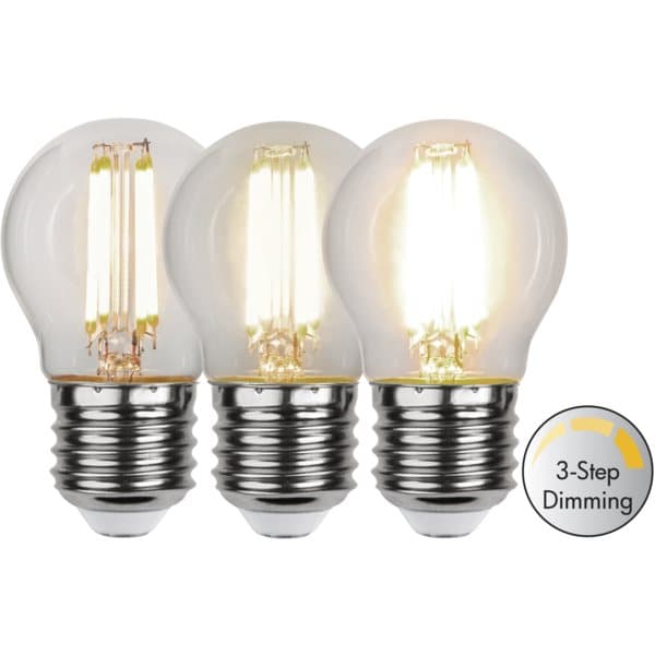 LED-Lampa E27 G45 Clear 3-Step