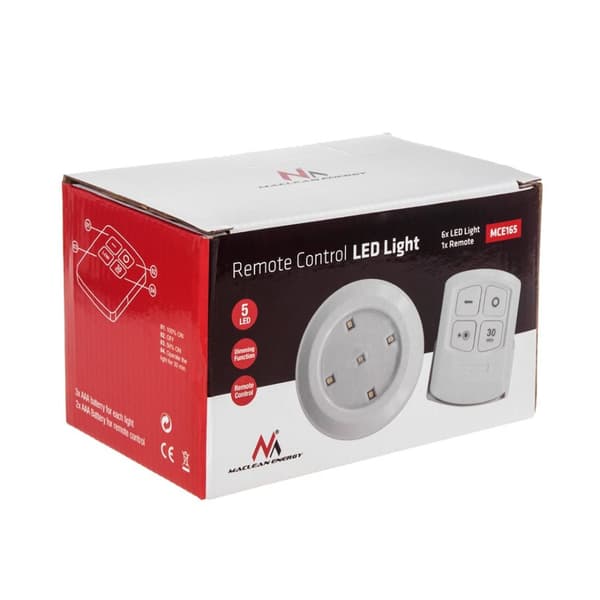 Maclean Energy MCE165 fjernbetjening LED-lampesæt, AAA-batterier, 6 stykker i sæt