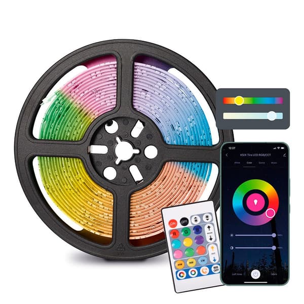 Ksix Led Lysbånd Smartled Rgb Cct 5 M Transparent Sort