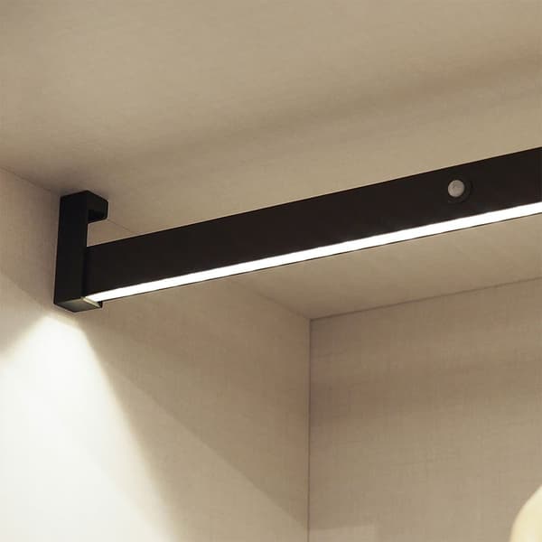 Emuca Skåp Bar Med Led Batteri Utdragbar Och Rörelsesensor Led Castor Silver