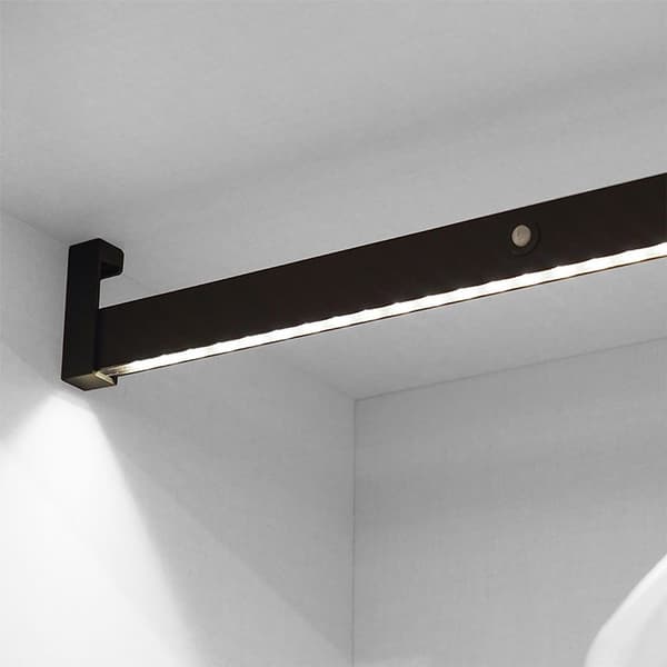 Emuca Skåp Bar Med Led Batteri Utdragbar Och Rörelsesensor Led Castor Silver