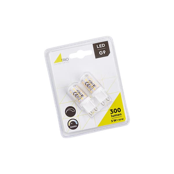 Trio G9 led-lyskilde, 3000 K, 300 lm, 2 stk pakke, dæmpbar