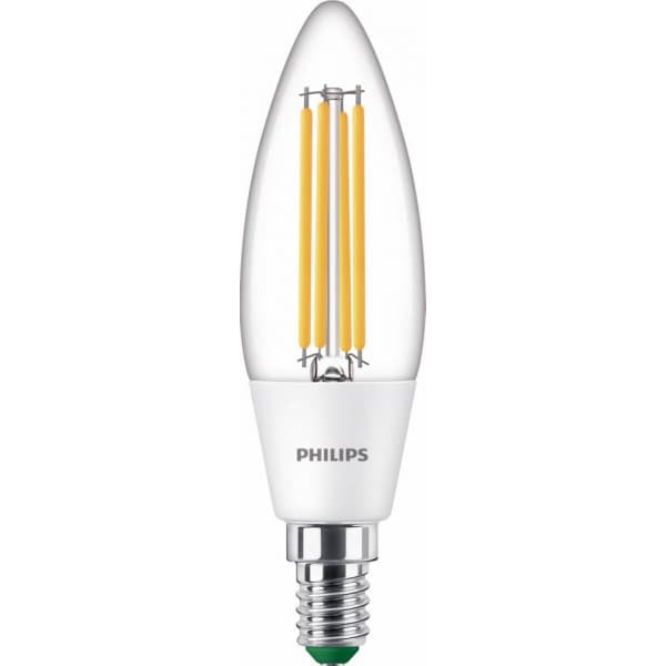 Philips Ultra Effektiv LED -ljus, E14, 3000K, 485 lm, klar yta