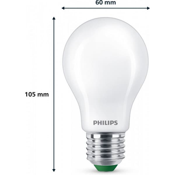 Philips Ultra Effektiv LED-lampa, E27, 4000K, 840 lm, opalskrovlig