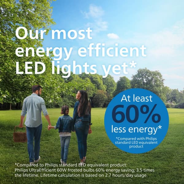 Philips Ultra Effektiv LED-lampa, E27, 4000K, 840 lm, opalskrovlig