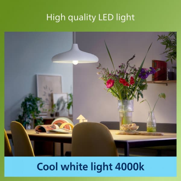 Philips Ultra Effektiv LED-lampa, E27, 4000K, 840 lm, opalskrovlig