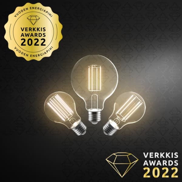 Airam LED G95 -lampa, E27, 3000K, 470lm, klarglas