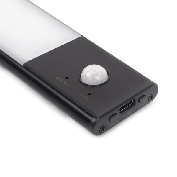 Emuca Applicera Uppladdningsbar Led By Med Rörelsesensor Usb Kaus Black Silver