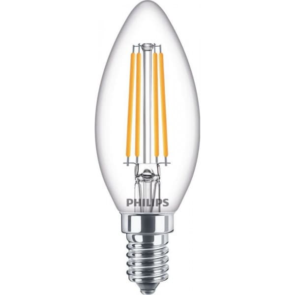 Philips LED Classic -kertelys, E14, 2700 K, 806 lm, klar