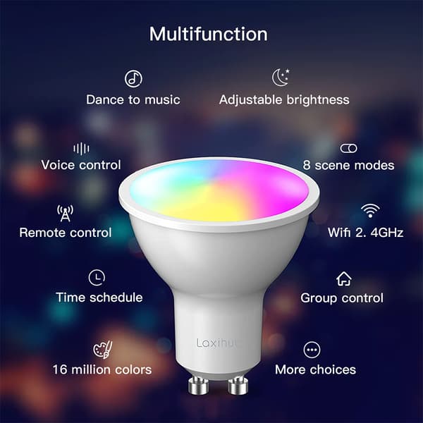 Tuya Laxihub RGB WiFi GU10 smart gl�dlampa
