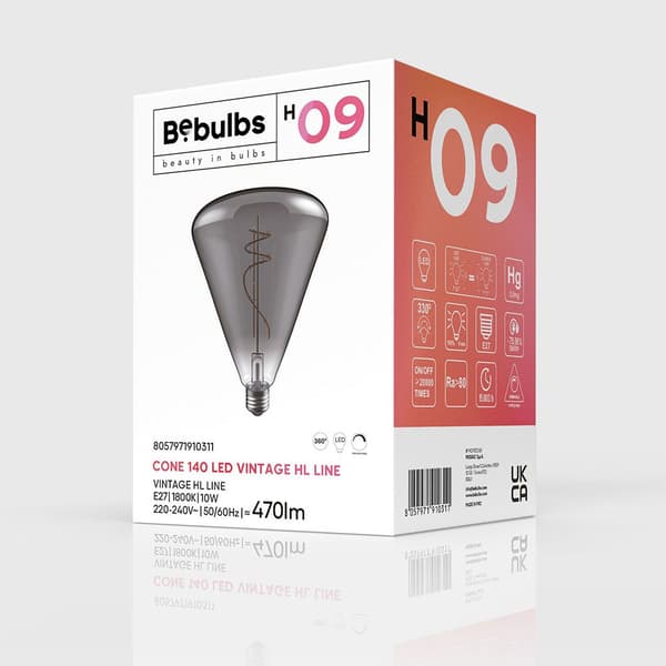 Creative Cables Røget Kegle 10w 1800k 140 Led Pære