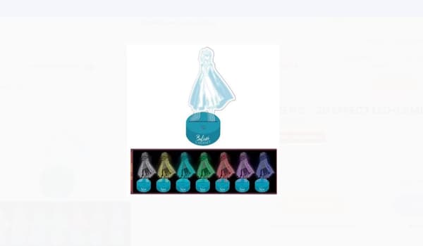 Disney Frozen LED-Lampa  Perfekt för Barnrummet