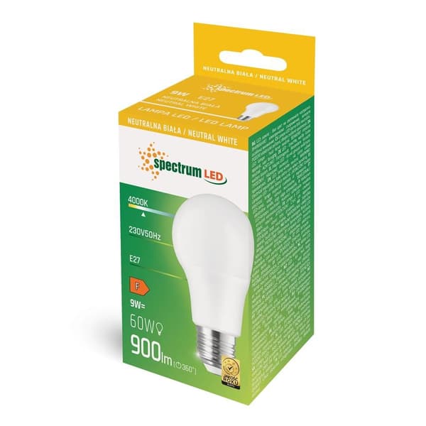 Led-Lampa Neutral 9W E27 230V Woj+14611
