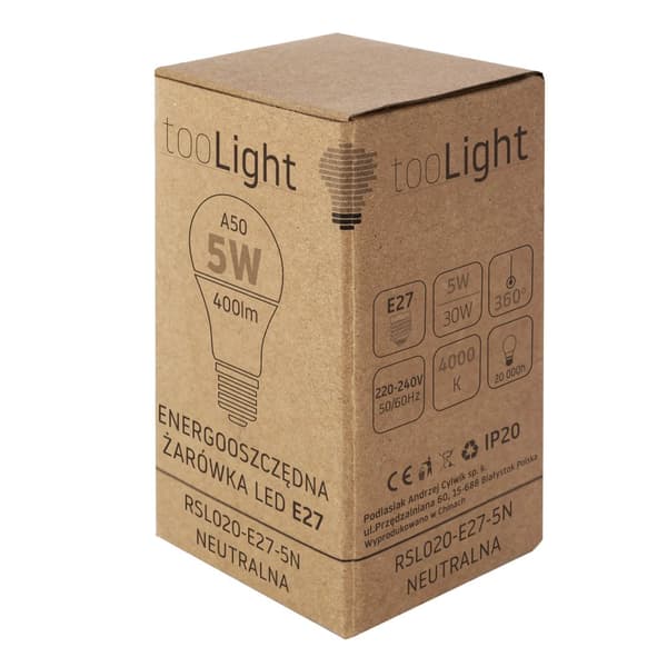 Led-Pære Neutral 5W E27 230V Rsl019